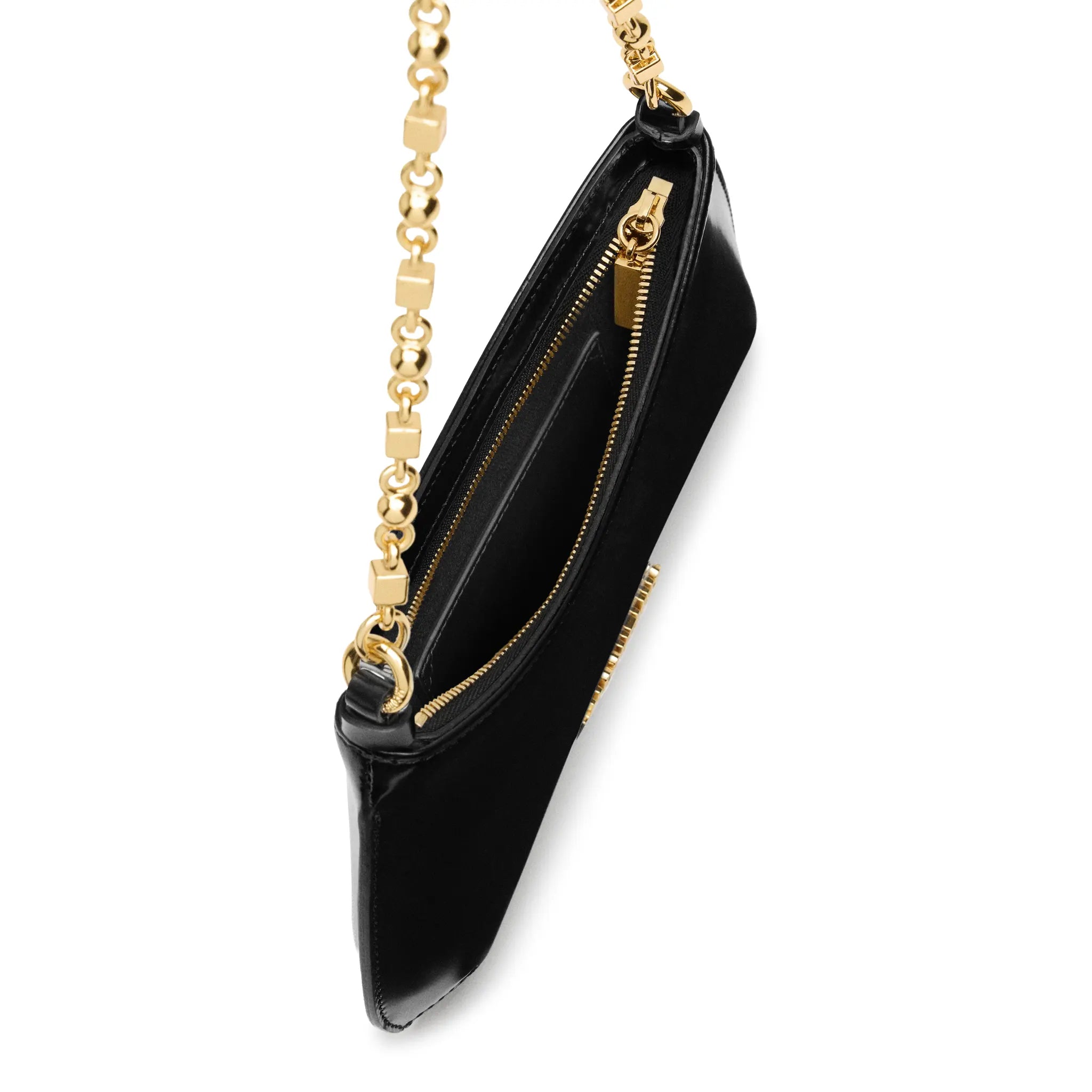 Detailed View of Jacquemus The Small Bisou Chain Small Black Shoulder Bag BAW00404AC18A01990